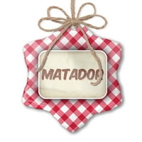 Božićni ukras Matador Koktel, vintage stil crveni plaid neonblond