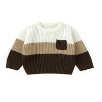SUNISERY DILNI PLUT Džemper kontrastna boja topli posada pulover Duks dugih rukava jesen zimske odjeće