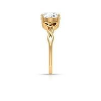3. CT jastuk rez Moissite Solitaire Celtic Angažman prsten za žene, 14k žuto zlato, SAD 8.50