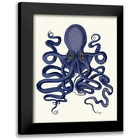 FAB Funky Black Modern Modern Museum Art Print pod nazivom - hobotnica 9, plava