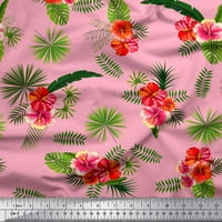 Soimoi pamučna poplin tkanina cvjetna i ostavlja tropsko ispis tkanina sa dvorištem širom