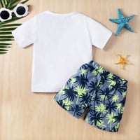 GyratedReam 1-5t Toddler Baby Boys Coconut Tree Ispisan majica Plaža Kratke hlače Ljetne odjeće