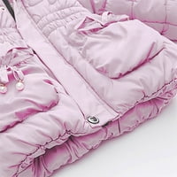 Dezed zimske jakne Dječje djevojke djevojke Vjetrootporni džep kaputi sa zatvaračem s patentnim zatvaračem debela snježna dugačka odjeća Dječja odjeća 12m-3T na klirensu