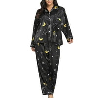 Honeeladyy Womens Fashion Print Home Nosite dvodijelni odijelo Hlače s dugim rukavima Pidžama Set pidžamas