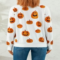 Gupgi Žene Casual Plus Veličina dugih rukava O vrat Pumpkin Print Lagan duks pulover
