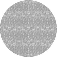 Ahgly Company u zatvorenom okruglom uzorku platinasto srebrno sive prostirke, 3 'runda