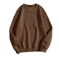 YubnLvae džemperi za žene o pulover vrhovima vrata ženske kapuljače duge rukave s dugim rukavima modna ženska bluza ženske džempere Brown