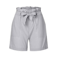Stamzod ženske kratke hlače modni ljetni džep čvrsti casual elastične vježbe visokih struka kratke hlače