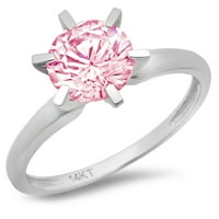 Ružičasti simulirani dijamant od 0,5ct okrugli rez ružičasti simulirani dijamant 18k Bijelo zlato GRAVENT