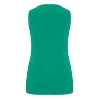 Ženski vrhovi bluza Dame kratki rukav povremeni cvjetni ljetni tunički vrhovi posada vrata modne zelene l