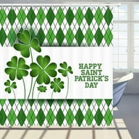 Dnevna zavjesa za tuširanje Saint Patrick Green Four Tree listovi lovi sretni uspjeh Simboli Poliesterska