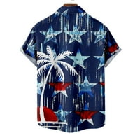 Havajske majice za muškarce prevelike montirane majice za neovisnosti montirajuće majice s džepnim casunskim