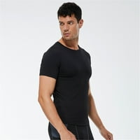 Košulje za muškarce Aktivno rastezanje Brza suha Slim Fit Trening Nosite sportsku teretanu Majica Crne