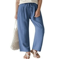 HAITE WOOTAZO pantske hlače visoke strukske hlače Čvrste pantalone u boji Ljetna dna svakodnevna nose