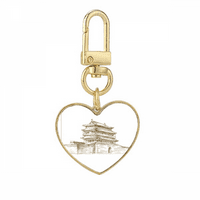 Peking Landmark skica zlatna metalna tastera za ključeve