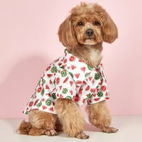 Prekrasna majica za pse - Carl COLLAR - zatvarač gumba - Wetermelon Print - Ljetna bluza - Kućne ljubimce