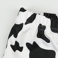 ZDHOR Kids Chirty Casual Pants Dnevno nošenje kravlje kravlje boje Gimnastika Yoga gamaše crno-bijelo