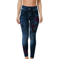 Žno ženske pamučne joge hlače za nogavice traper cvjetno tiskano pantring pantne gamaše joga hlače joga