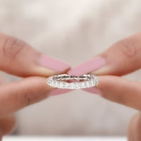 Kubični cirkonij puni vječni prsten u okruženju za žene za žene, srebrna srebra, SAD 10,00