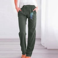 GUBOTARE ženske hlače Ležerne prilike ženske ležerne elastične struke zadivljujuće hlače Ravne pantalone sa džepovima