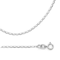Čvrsta 14K bijela zlatna ogrlica valentino lanac ravna veza originalno polirano stil tanko