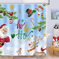 Božićni tuš Curta Santa Claus Snowman Reindeer Hoho Xmas Zima Odmorsko dekorativno kupatilo za zavjese od vodootporne kupaonice sa kukama