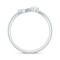 CT Prong Diamond i Zlatni leptir prsten za žene, 14k bijelo zlato, SAD 6,00