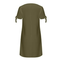 Ženske sarede za ljetne casual ljetne haljine ruffle fit & flare haljina vojska zelena m