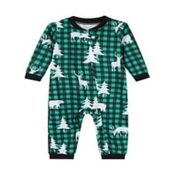 MA & Baby Božićna porodica Pajamas Podudaranje za božićno drvce za ispis košulje karirane hlače Loungewear
