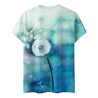 Žene Casual T majice Bluza Modna Ležerna Kombinacija Kratki rukav Cvijet od tiskane majice Crewneck Elegant Soft Soft Top