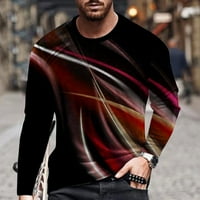 Auroural Muške jeseni majice muškarci casual okrugli vrat kratki rukav pulover linije tiskana majica bluza