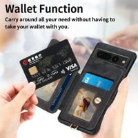 Samimore za Google Pixel Pro novčanik, [RFID Blokiranje] Elastična kartica Kartica Magnetic PU kožni