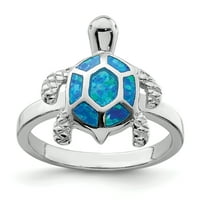Sterling Silver Rodium stvorio plavu Opal kornjače veličine 6