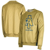 Muška zlata North Carolina A & T Aggies Odbojka Naziv Drop CrewNeck Pulover Duweathirt