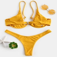 Zavezno za žene pod nadležnim kupanjem kupaćih kupaćih odijela svijetlo žuti s
