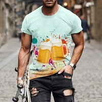 Košulje kratkih rukava za muškarce modna piva ispisana policajska majica smiješni dizajn Slim Fit mišićna majica
