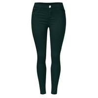 Traperice za žene Ženske hlače Žene High Rite Fashion Jean Classic Solid Boja gležnjače Jeans Casual