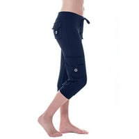 WHLBF joga hlače za žene plus veličine, žene vježbanje tajice Stretch tipka za struk Pocket Yoga teretane