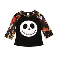 Halloween Toddler Kid Baby Girl Odjeća Top tiskani majica Pamučne majice s dugim rukavima