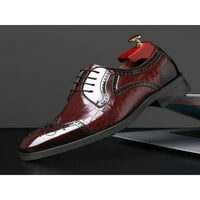 Woobling mens brogues Formalni oksfords čipkaste haljine cipele za muškarce derbi cipele comfort withtips lagan vino crveno 10
