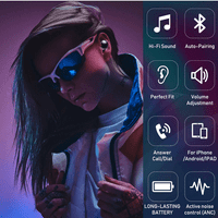 Urban Street Buds Pro True Bluetooth bežični uši za Sony Xperia III sa aktivnim bukom Otkazivanje crne boje