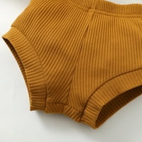 Djevojke za djecu Odjeća bez rukava Ruffles Solid prsluk + kratke hlače Trake za glavu Odjeća Set 3- mjeseci