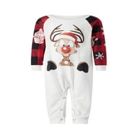 Eyicmarn božićne pidžame za obiteljske, dugih rukava za jelenje tiska + plaćene hlače postavljene za