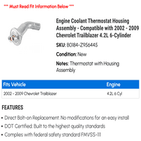 Monting Coolant Termostat Sklop kućišta - kompatibilan sa - Chevy Trailblazer 4.2L 6-cilindar 2008