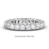 Dijamantni tragovi 18K bijelog zlatnog zatvarača i bezela - 4. Carat Ukupno prirodni dijamanti Moderni vječni prsten