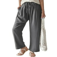 Avamo dame Palazzo pantring pantalone za vuču visoke struk hlače za žene vrećice na plaži Sive s