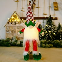 Božićni GNOME GNOMTE PLUSH ELF Scandinavian Santa sa svetlom, plišani gnomes ELF lutka ukrasi za božićno