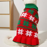 Talus PET džemper haljina topla visoka ovratnik Dot Print Dog pletena princeza haljina za božićni stil m