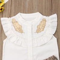 TREGREN TODDLER Girls kratke odjeće Ruffle feather majica kratke hlače odjeća za sunčanje ljeto