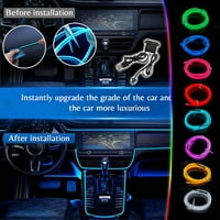 Wmkox8Yii Auto hladno svjetlo atmosfera svjetiljka unutrašnje svjetlo vodič LED atmosferski svjetiljka EL Svjetlosni brojila + 5V USB pogon Univerzalna auto ukrasna svjetiljka